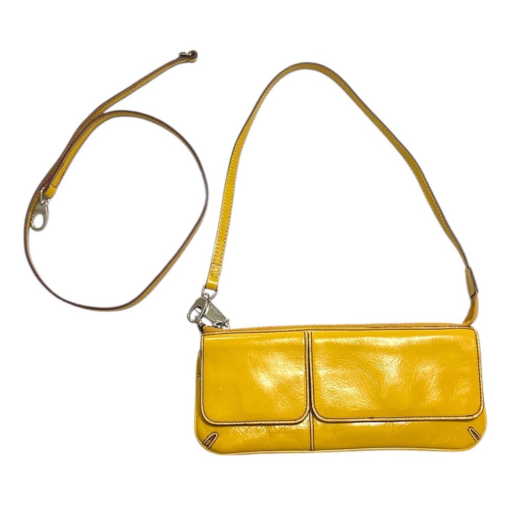 HOBO Convertible Leather Shoulder Crossbody Bag Mustard Yellow